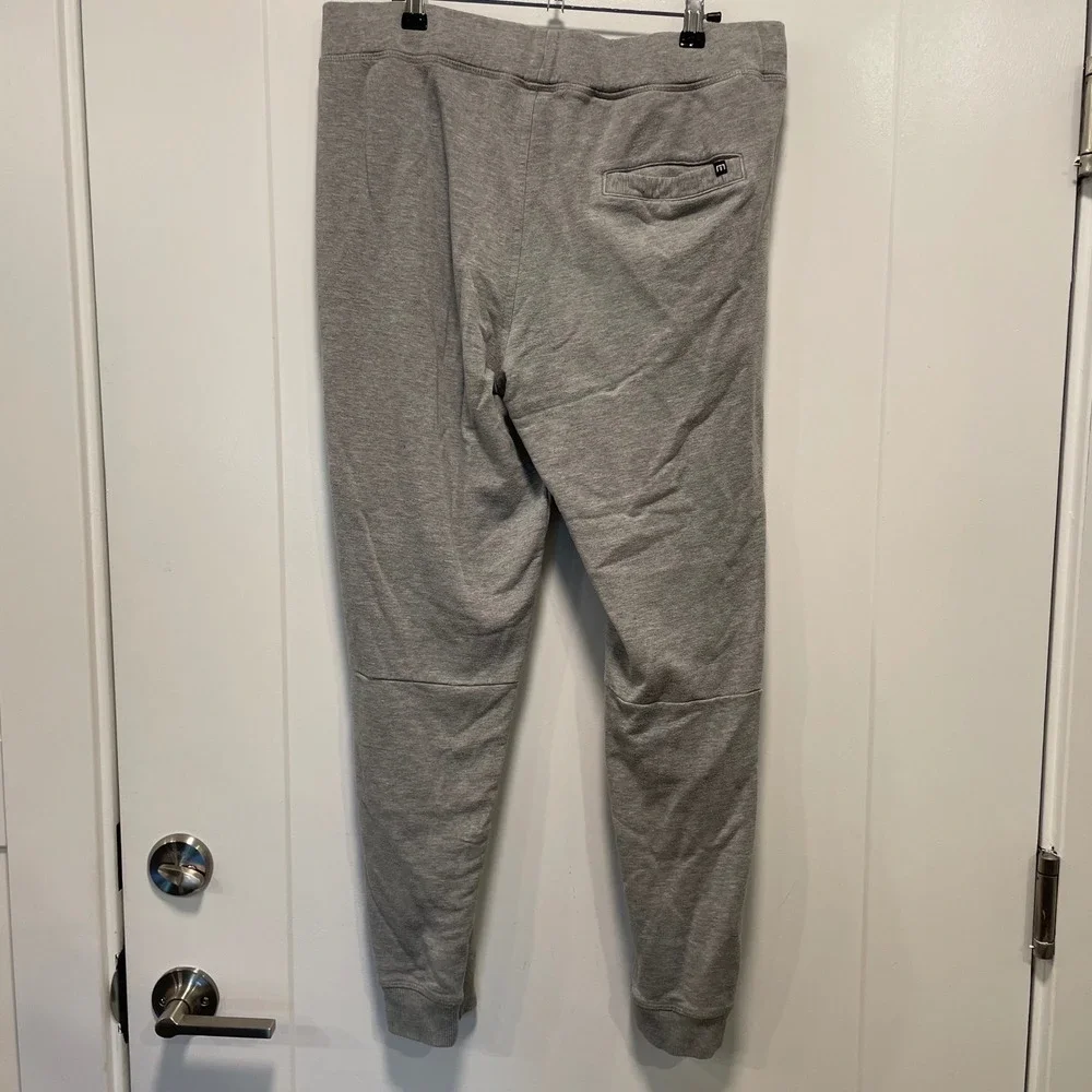 TravisMathew Mens L Grey Heathered Jogger Sweatpants Tapered Leg Athletic Pants